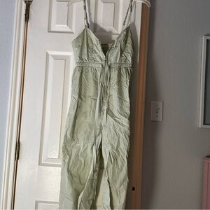 Free People Movement Light Green Sleeveless Jumpsuit